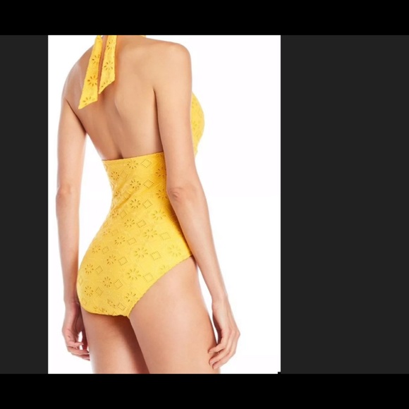 Kate SPADE NY HALF MOON BAY EYELET HALTER SWIMSUIT - Picture 3 of 7